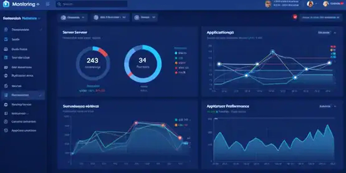 Tableau de bord de supervision IT avec graphiques en temps réel
