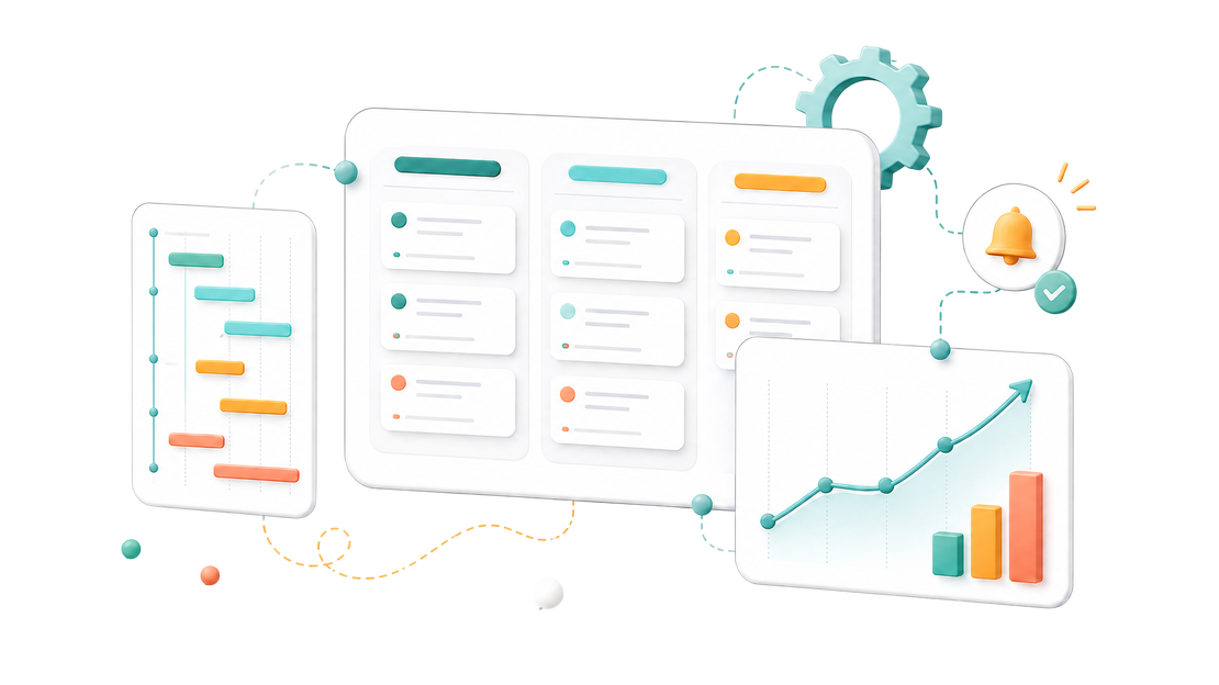 Gestion des projets avec kanbans et timeline dans Zelo ERP