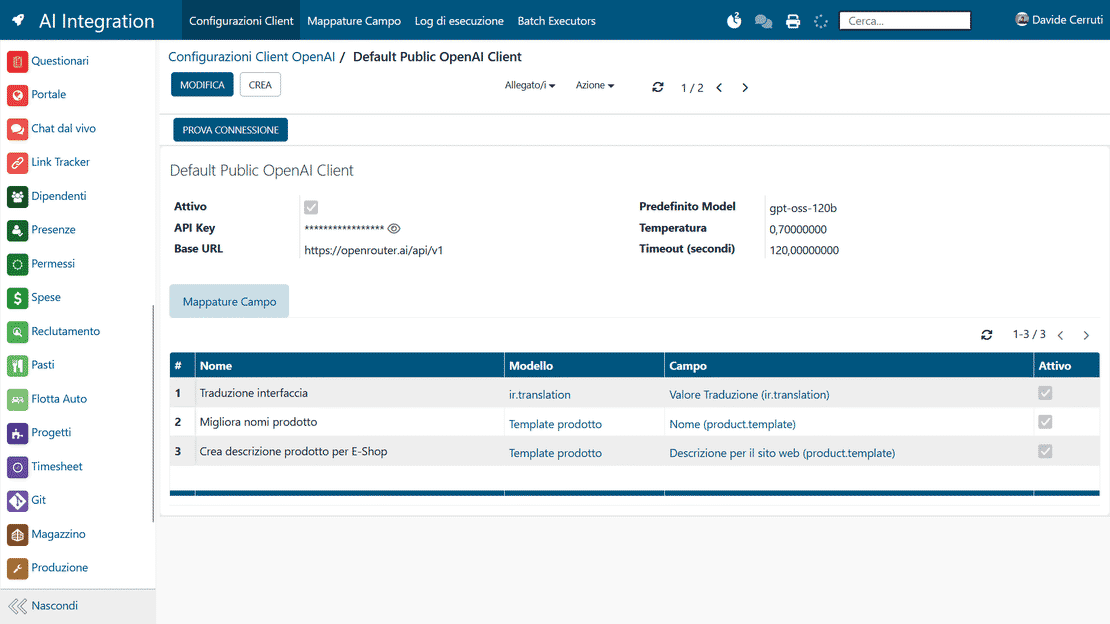 AI integration in Zelo ERP: selection of the AI engines that can be connected