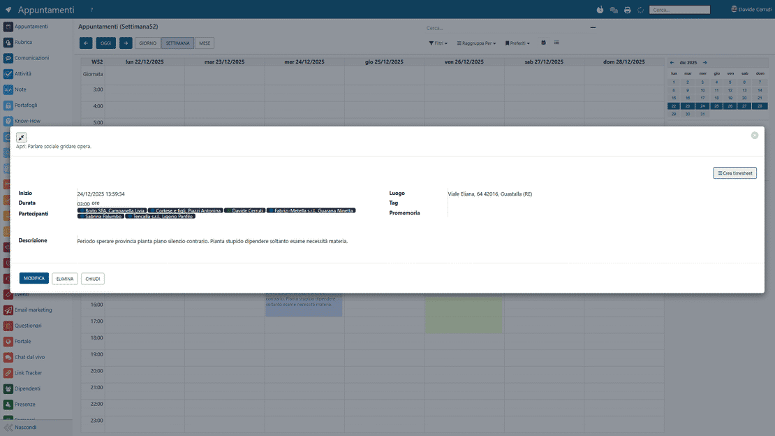 Shared calendar in Zelo ERP: CalDAV synchronization