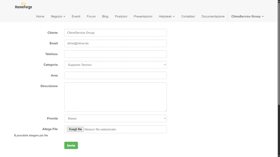 Customer self-service portal in Zelo ERP: opening tickets and intervention history independently