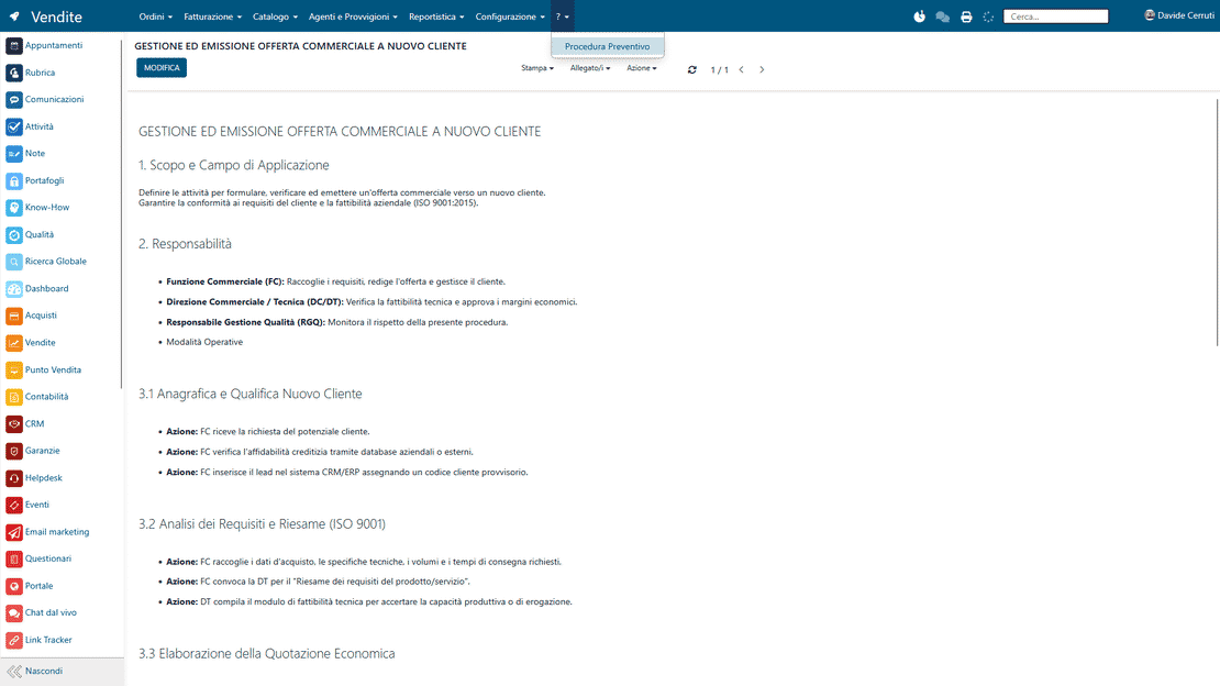 Accès aux procédures dans Zelo ERP : pages Knowledge accessibles depuis le menu