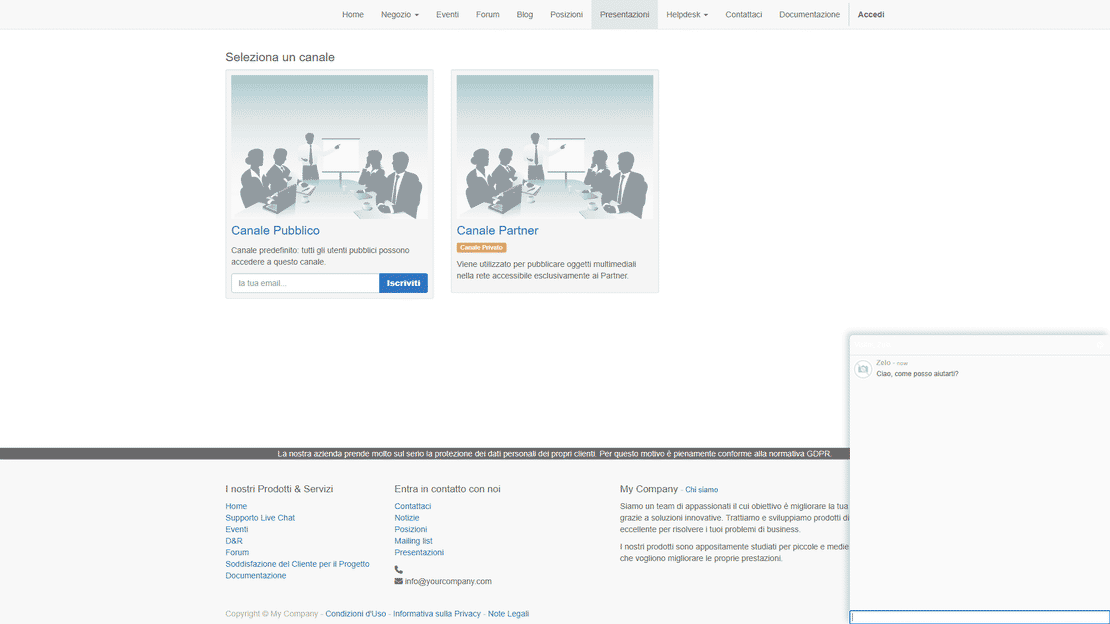 Module Live Chat de Zelo ERP : les conversations du site web ouvertes dans la console du logiciel de gestion