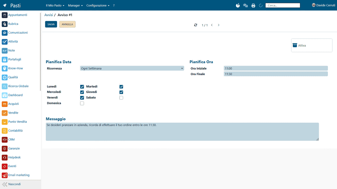 Notifications et alertes automatiques dans Zelo ERP : rappels sur les horaires de commande et de livraison des repas