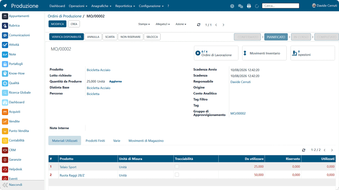 Ordres de production et de travail dans Zelo ERP, intégrés au stock et à la comptabilité analytique
