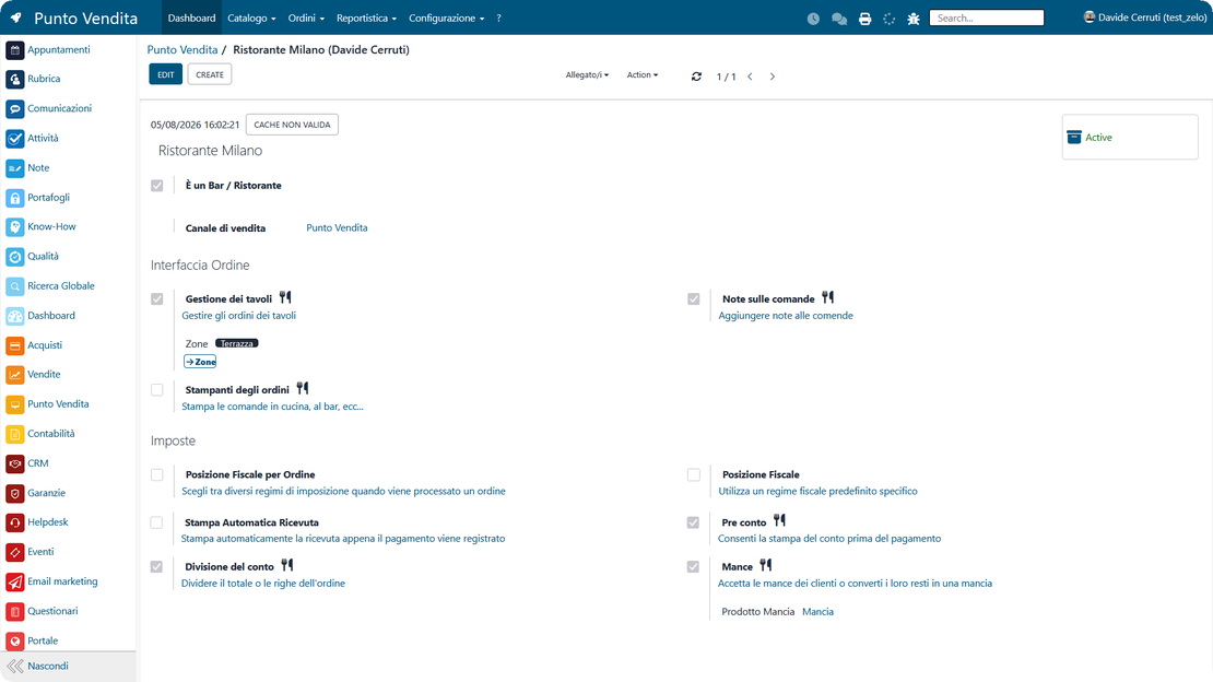 PoS pour la restauration dans Zelo ERP : tables, commandes en cuisine et partage des notes