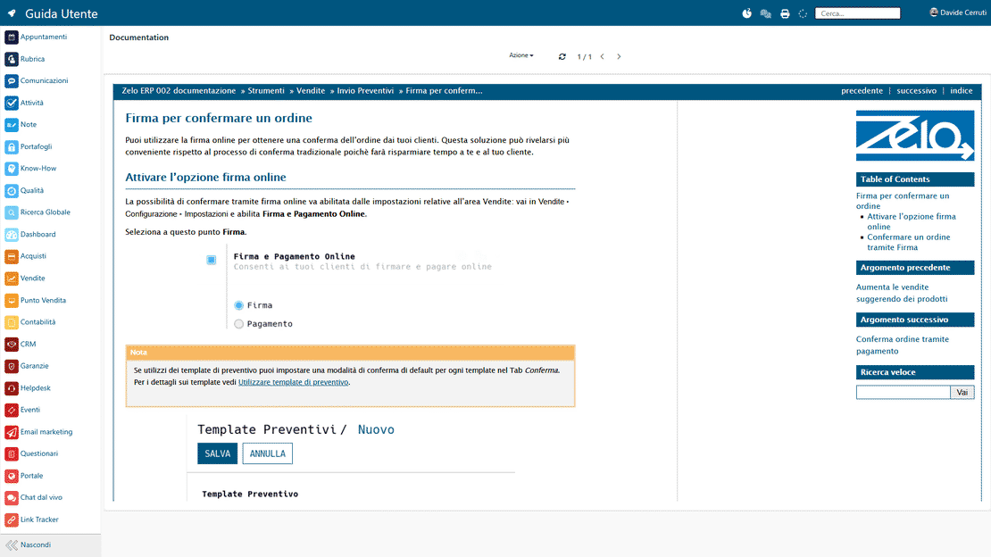 Module Guide utilisateur de Zelo ERP : sections, exemples concrets et captures d'écran du manuel