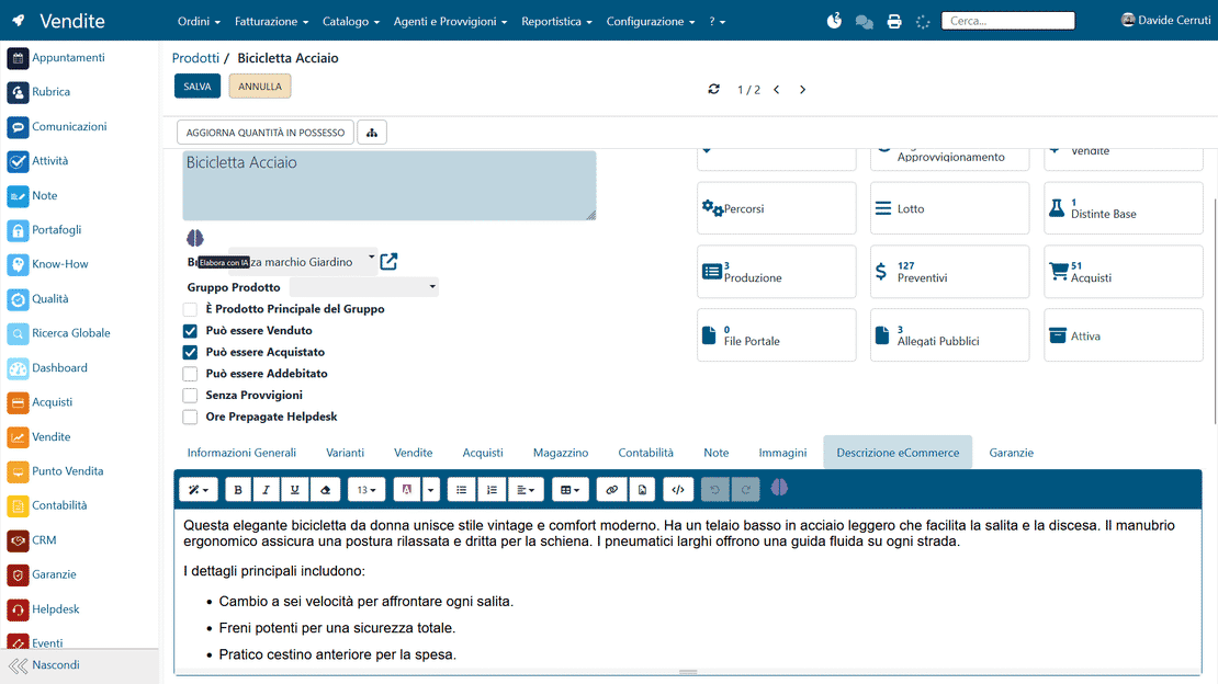 Pulsante di automazione AI in Zelo ERP: avvio su un singolo campo direttamente dalla scheda