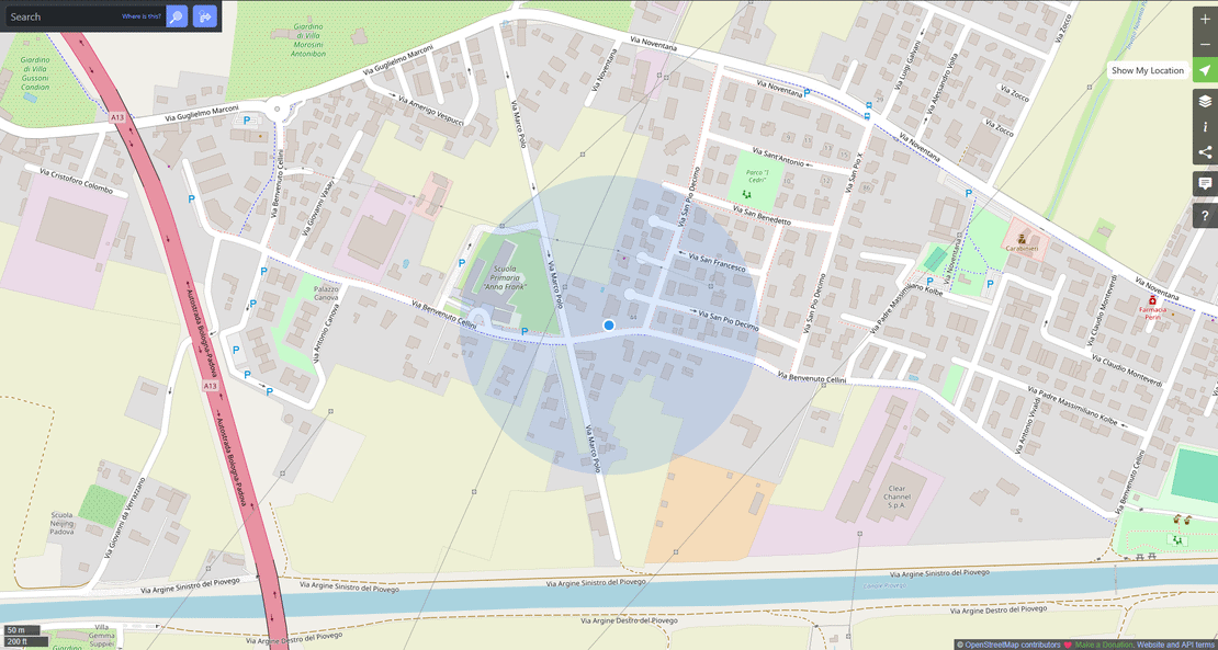 Geolocalizzazione GPS in Zelo ERP: mappa delle timbrature di entrata e uscita dei dipendenti