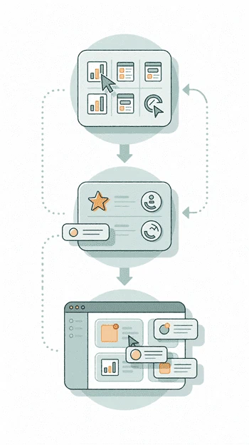 Modulo Dashboard di Zelo ERP: i tre passaggi Scegli, Salva e Osserva