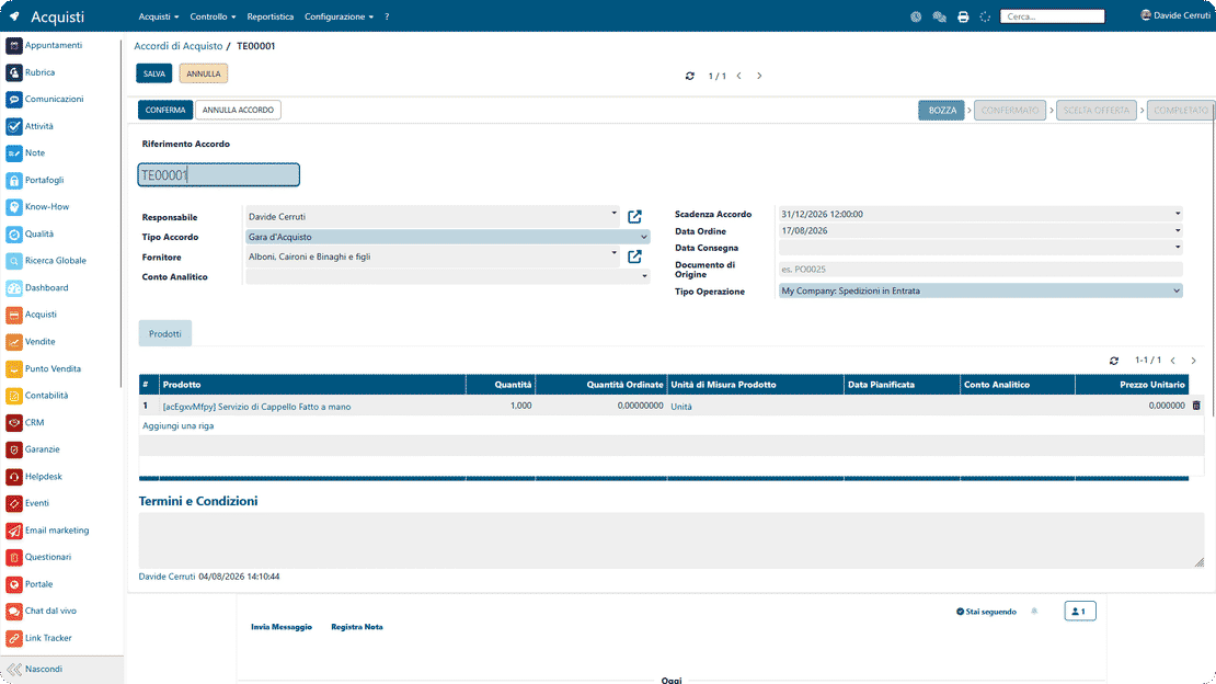 Email marketing in Zelo ERP: editor visivo delle email