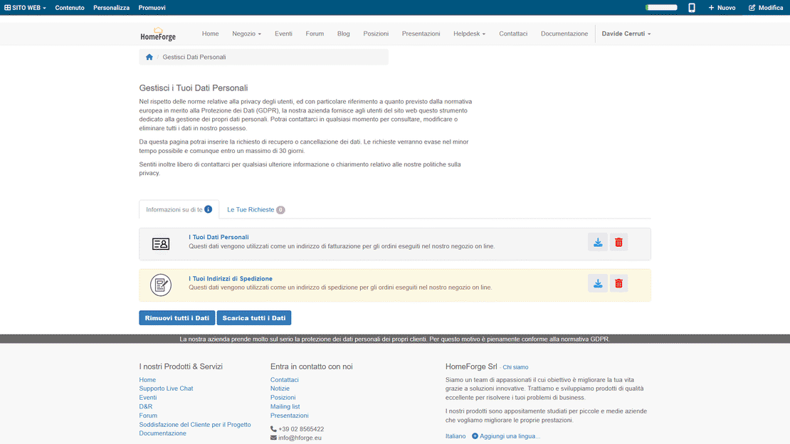 Modulo Portale Clienti di Zelo ERP: area riservata con documenti, ordini e ticket di assistenza