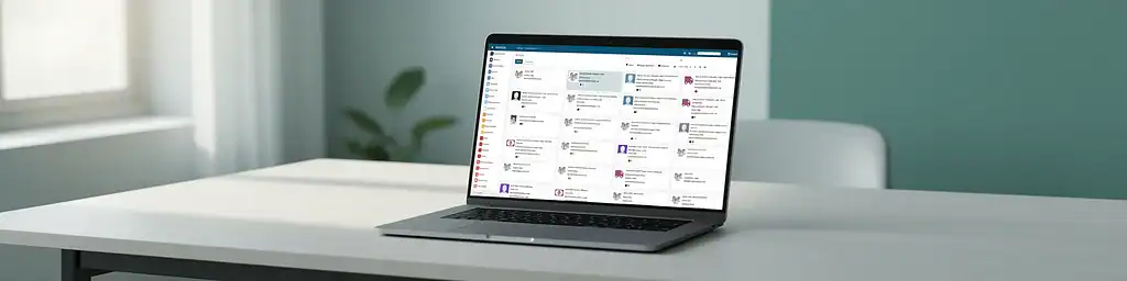 Interfaccia della rubrica partner di Zelo ERP su schermo laptop