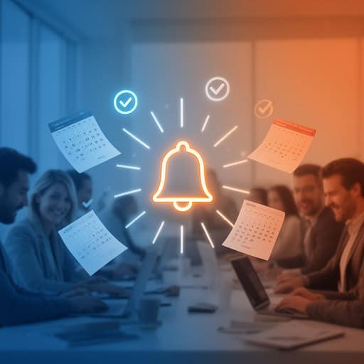 Concetto visivo di sistema notifiche e gestione attività automatizzate