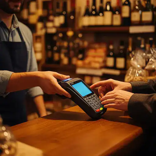 Cliente paga velocemente con POS integrato in negozio
