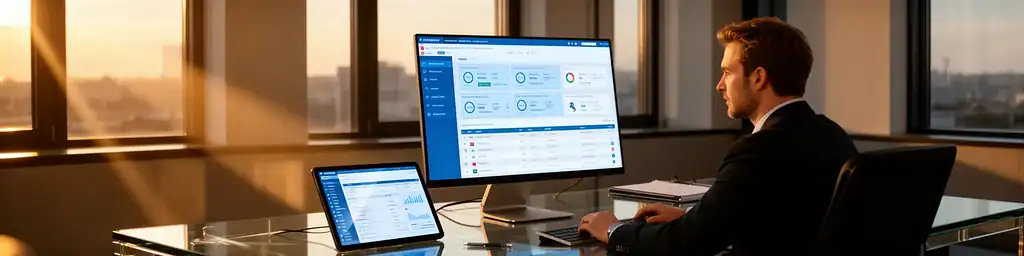 Postazione di lavoro con Zelo ERP integrato a sistemi di intelligenza artificiale aziendale
